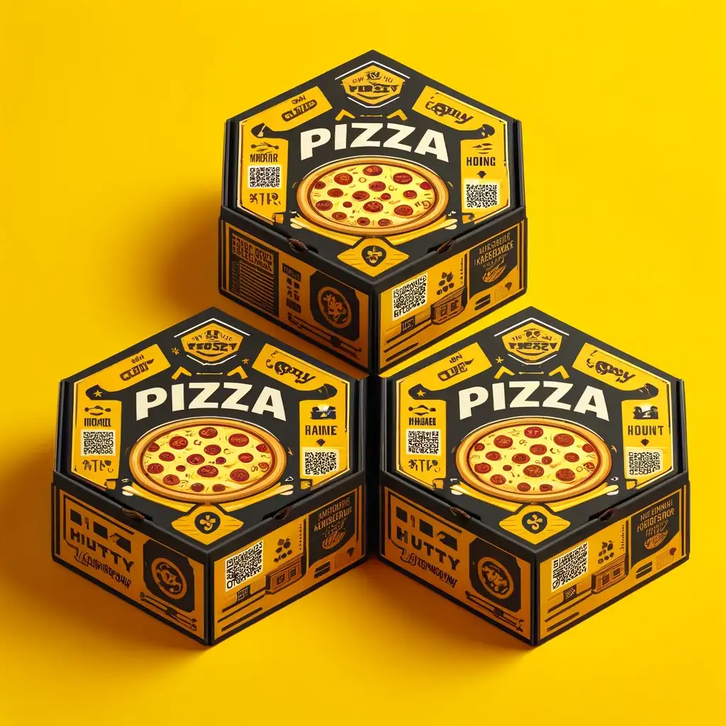 Custom hexagonal pizza boxes