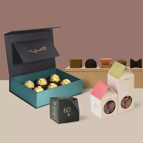 Wholesale supplier of rigid chocolate gift boxes.