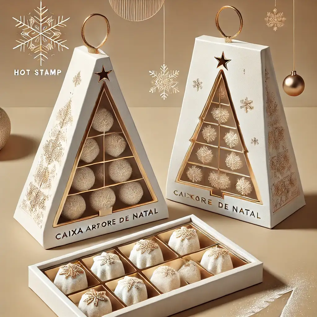 Festive Christmas candy boxes with clear windows