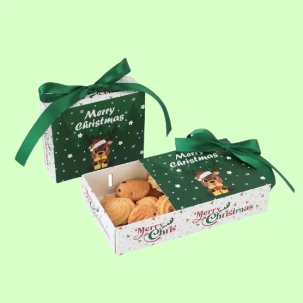 Christmas cookie boxes with clear windows