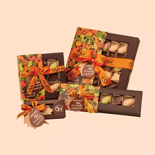 Two-piece rigid chocolate boxes for premium gift packaging.