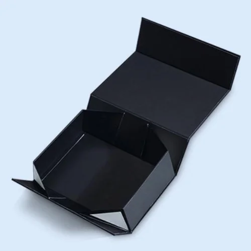 Custom printed collapsible rigid boxes for branded luxury packaging.