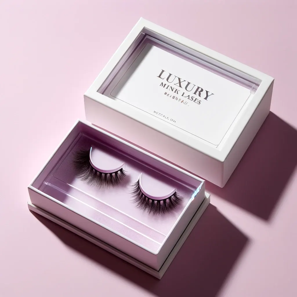 Custom Eyelash Packaging Boxes by Wnk Packaging in vibrant purple design