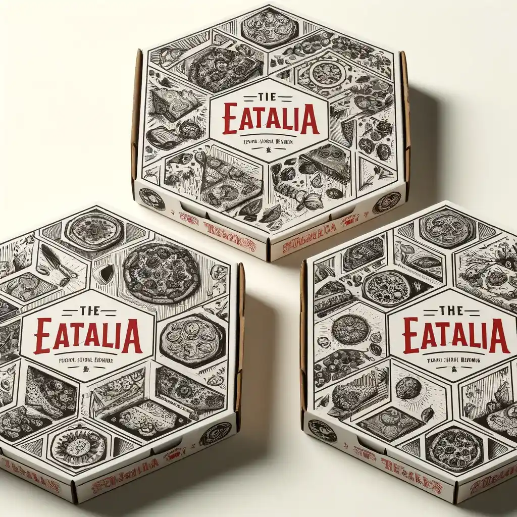 Eco-friendly hexagonal pizza boxes